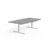Jednací stůl MODULUS, 2400×1200 mm, T-nohy, bílá podnož, světle šedá