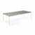 Jednací stůl MODULUS, 2400×1200 mm, 4 nohy, bílý rám, světle šedá