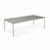 Jednací stůl MODULUS, 2400×1200 mm, 4 nohy, stříbrný rám, světle šedá